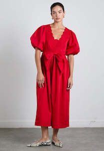 Dresses 1: Damson Madder Aria Bow Midi Dress Red