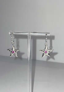 Bebe Mae Star Earrings Ruby