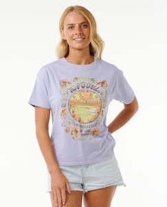 WOMEN'S TEES: RIPCURL TEE - CELESTIAL SEARCH RELAXED TEE / DUSTY LILAC