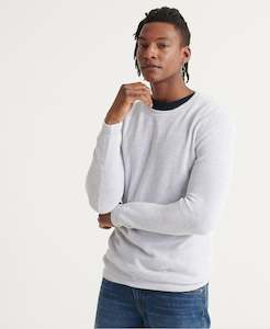 SUPERDRY CREW - EDIT LINEN COTTON COOLMAX CREW / PALE SILVER MARLE