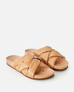 Open Footwear: RIPCURL SLIDE - SUNSET SESSIONS SLIDE / TAN