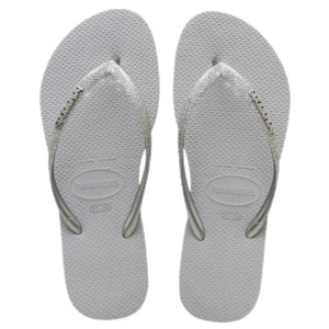 HAVAIANAS - SLIM GLITTER LOGO / ICE GREY