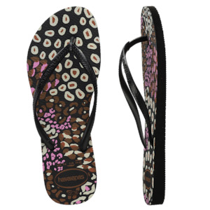 HAVAIANAS - SLIM ANIMAL / BLACK/ PINK / LEMONADE