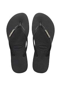 HAVAIANAS - SLIM METAL LOGO BLK/SILVER