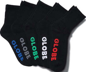 Globe Socks - Stealth Blk 5pk