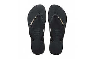 HAVAIANAS - SLIM METAL LOGO CRYSTAL / BLACK