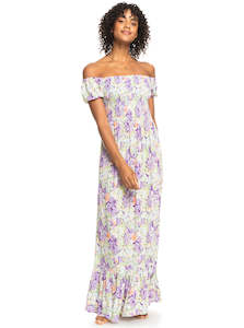 ROXY DRESS - LOUNGING TIME / PURPLE ROSE BLUMEN WASHED