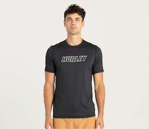 HURLEY RASHIE - FAST LANE OUTLINE SRF SHIRT SS - BLACK