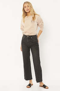 AMUSE JEANS - GABI CROP FLARE DENIM PANT WASHED BLACK