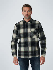 NO EXCESS OVERSHIRT - OVERSHIRT ZIPPER CLOSURE CHECK / CARBON BLUE