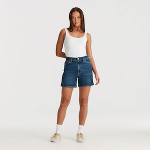 RIDERS DENIM SHORTS - HI WIDE / INDIGO SEA