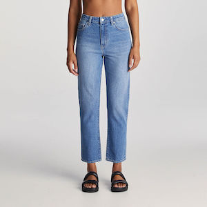 RIDERS JEANS - HI SLIM STRAIGHT CROP / BLUE CHATEAU