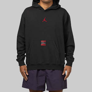 Brooklyn Fleece Hoodie - Off Noir/Gym Red