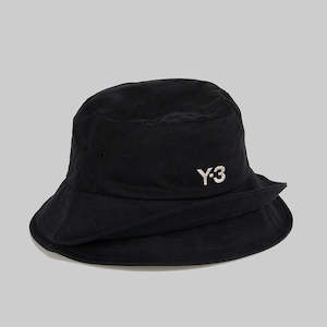 3-Stripe 'Double Brim' Bucket Hat - Black