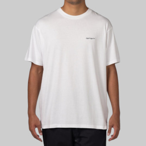 Script Embroidery T-Shirt - White/Black