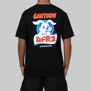 Clothing: Caution Rabbit T-Shirt - Black