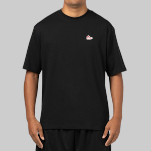 Clothing: Brand Sneaker Patch T-Shirt - Black/Varsity Red