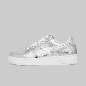 Clothing: Bape STA #5 M2 - Metallic Silver Embossed