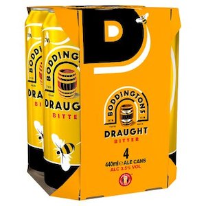 Specialised food: Boddingtons Draught Bitter Beer Cans 440ml - 4 Pack