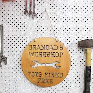 Round Workshop Sign