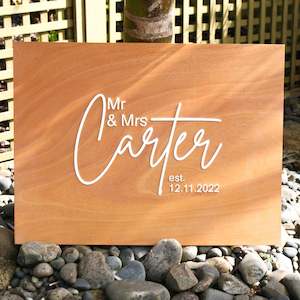 Wedding Names Sign - Layered Rectangle