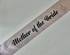 Mother of the Bride Sash - Silver with Black