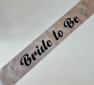 Bride to Be Sash - Silver with Black