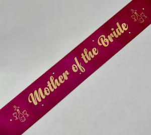 Mother of the Bride Sash - Magenta with Gold *NEW FABRIC*