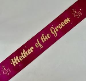 Mother of the Groom Sash - Magenta with Gold *NEW FABRIC*