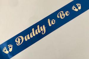 Daddy to Be Sash - Royal Blue with Gold