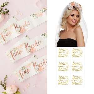 Pretty floral Hen Party Girls Dress up pack - for 6 guests! Veil and Sashes