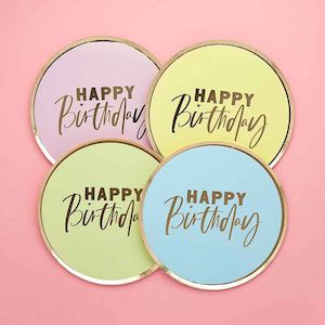 Birthday Pastel Plates - 8 Pack