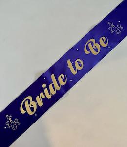 Bride to Be Sash - Purple with Gold