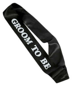 Stag Do: Groom to Be Sash - Black/White