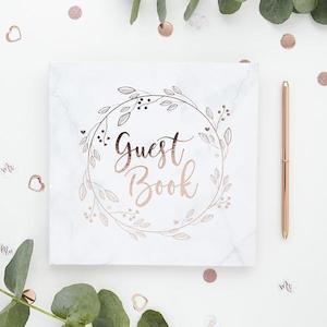 Leaf Design Guest Book - Rose Gold