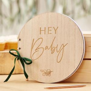 Wooden Baby Shower Guest Book