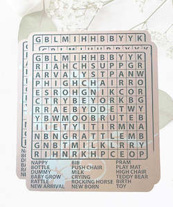 Baby Shower Word Search Game