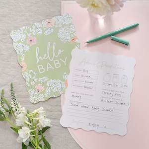 Floral Baby Shower Advice & Prediction cards (10)