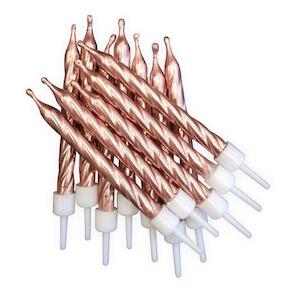 Adult Birthday Partyware: Candles (12) - Rose Gold