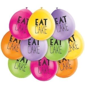 Eat Cake Balloons (10) (9")