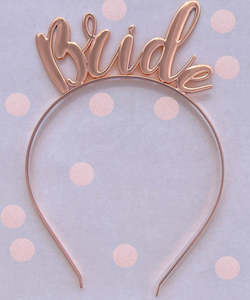 Bride To Be Accessories: Bride Headband - Rose Gold