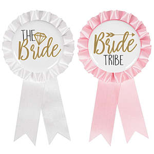 Team Bride Ribbons - 8 Pack of Badges / Rosettes