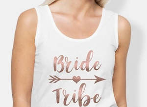 Bride to Be Arrow Singlet - White/Rose Gold