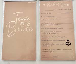 Team Bride Advice Cards (8)