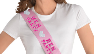 Hen Party Accessories: Hen Sashes Multipack of 8 - Great value!