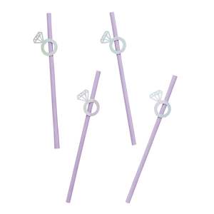 Bride Squad Diamond Ring Paper Straws - 20 Pack