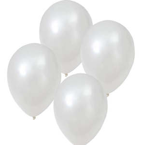 Pearlised Balloons (8) - Iridescent White (12")