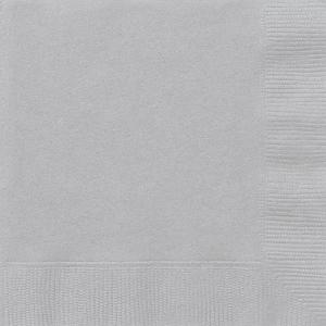 Purple: Beverage Napkins - Silver