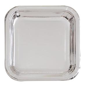 Square Plates - Metallic Silver