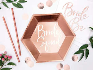 Bride Squad Plates - Rose Gold (6)